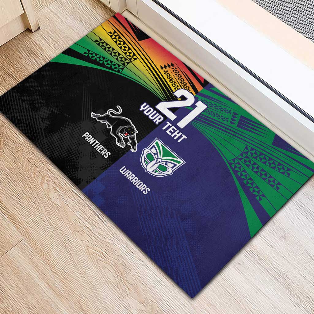 Custom Warriors-Panthers Rubber Doormat Together Sporty Style