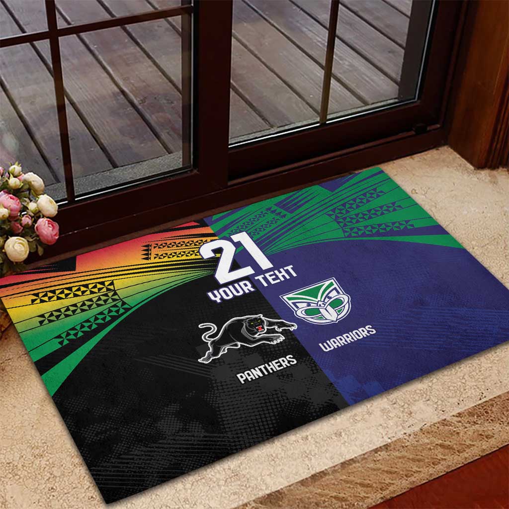 Custom Warriors-Panthers Rubber Doormat Together Sporty Style