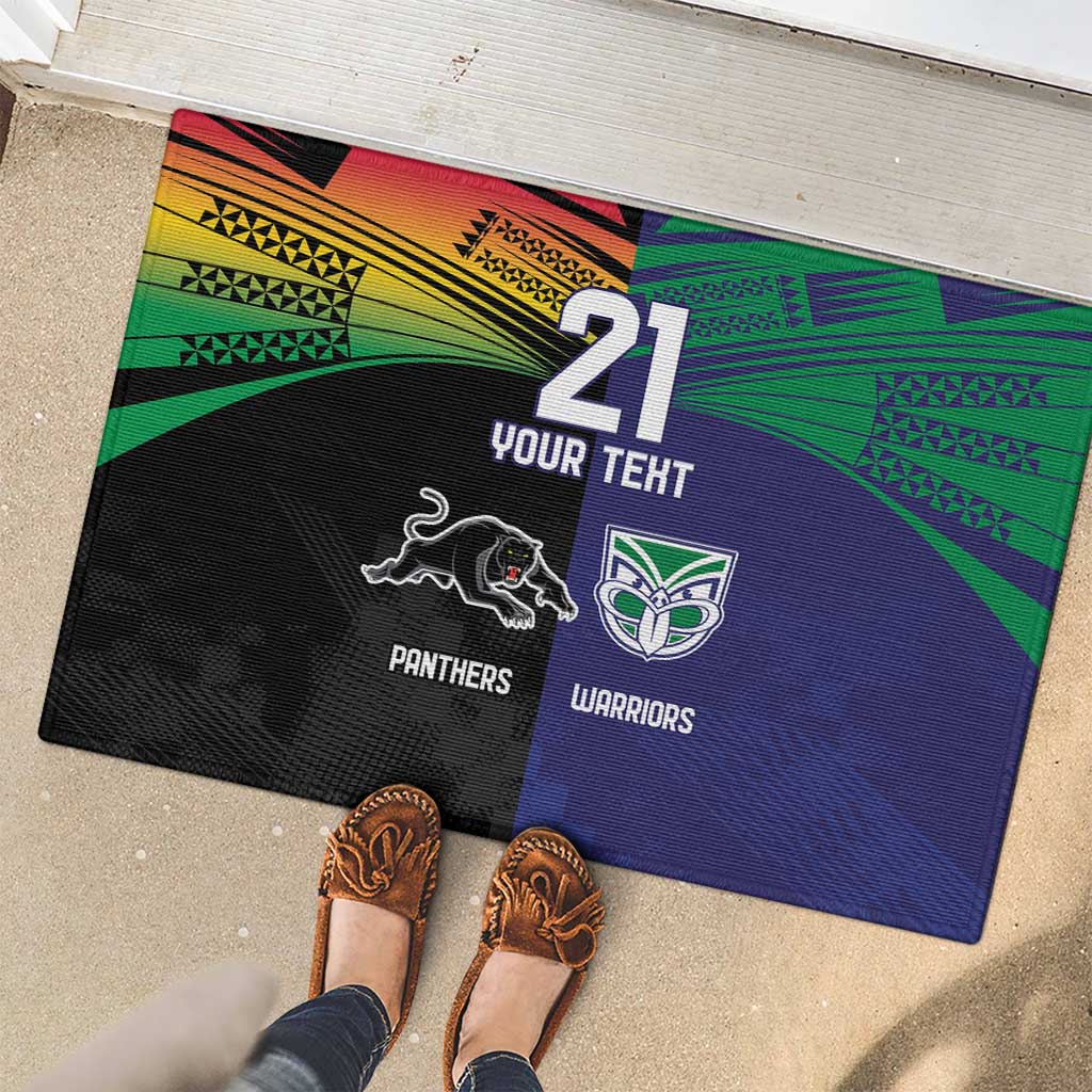 Custom Warriors-Panthers Rubber Doormat Together Sporty Style
