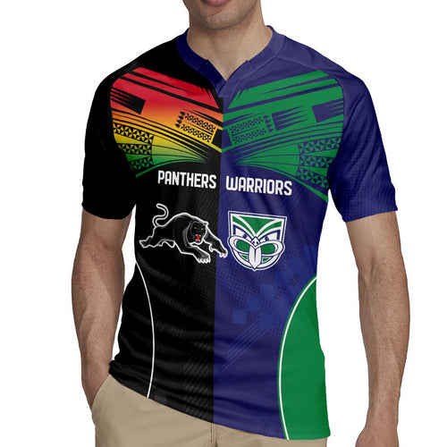 Custom Warriors-Panthers Rugby Jersey Together Sporty Style