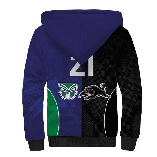 Custom Warriors-Panthers Sherpa Hoodie Together Sporty Style