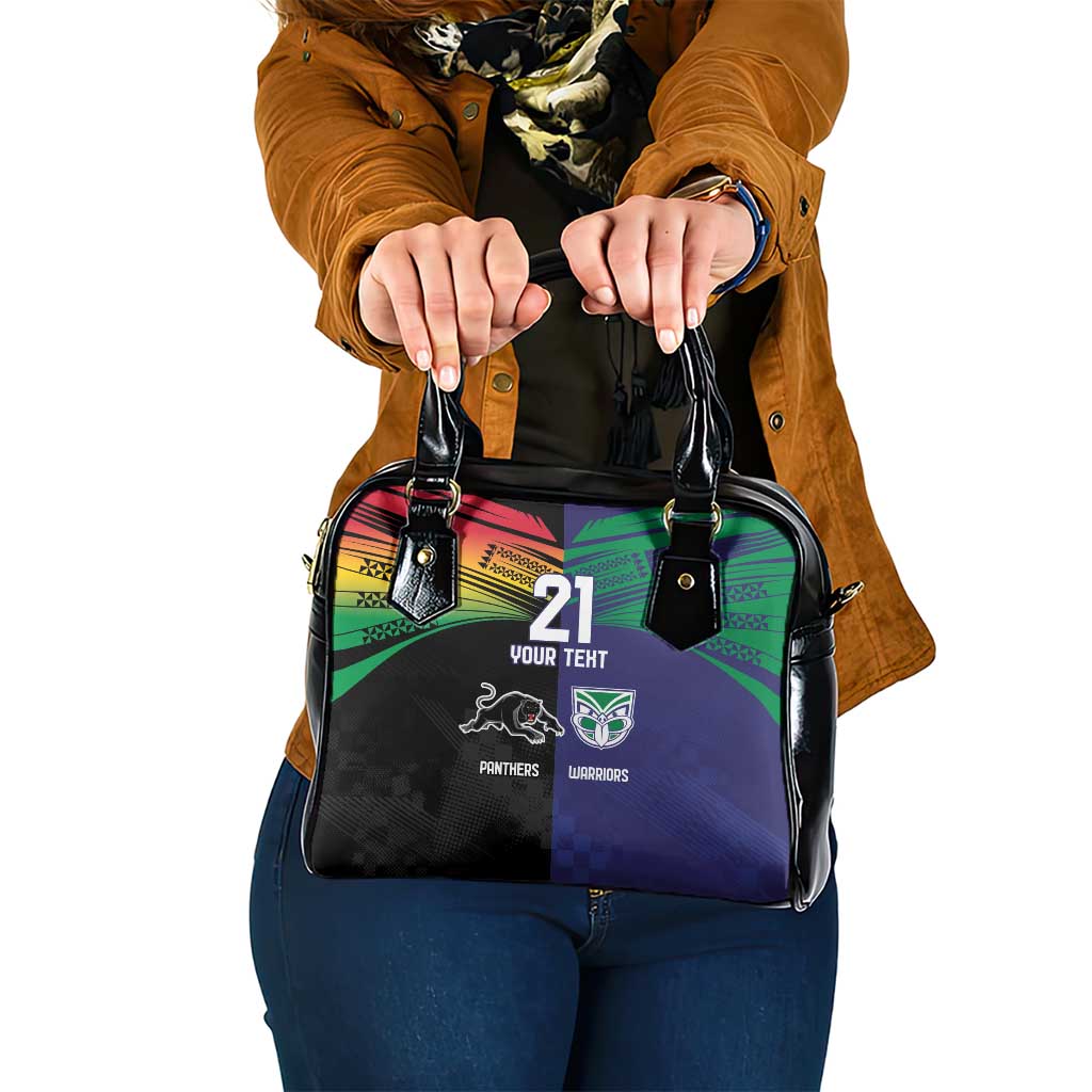 Custom Warriors-Panthers Shoulder Handbag Together Sporty Style