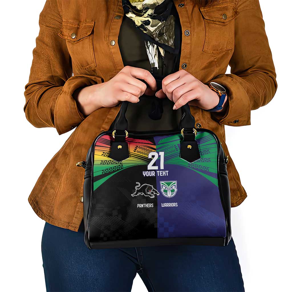 Custom Warriors-Panthers Shoulder Handbag Together Sporty Style