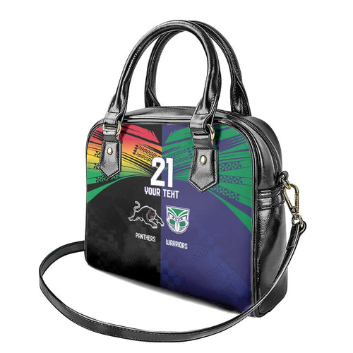 Custom Warriors-Panthers Shoulder Handbag Together Sporty Style