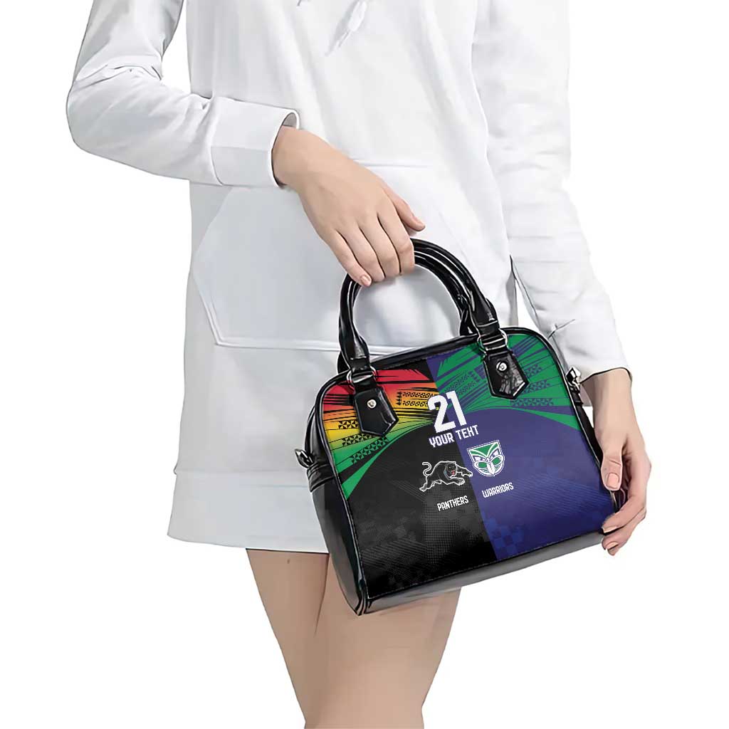 Custom Warriors-Panthers Shoulder Handbag Together Sporty Style