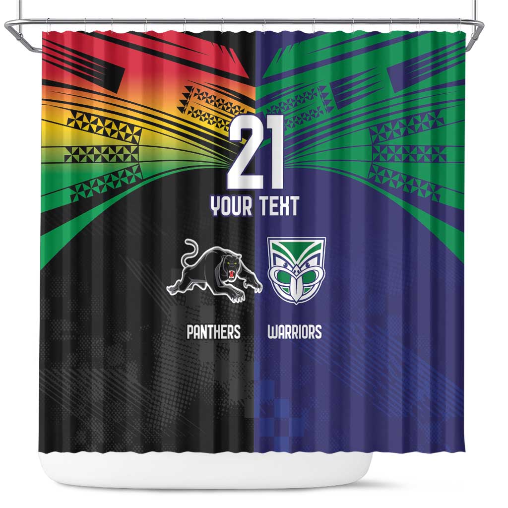 Custom Warriors-Panthers Shower Curtain Together Sporty Style