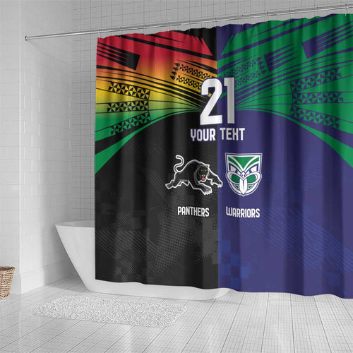 Custom Warriors-Panthers Shower Curtain Together Sporty Style