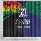 Custom Warriors-Panthers Shower Curtain Together Sporty Style