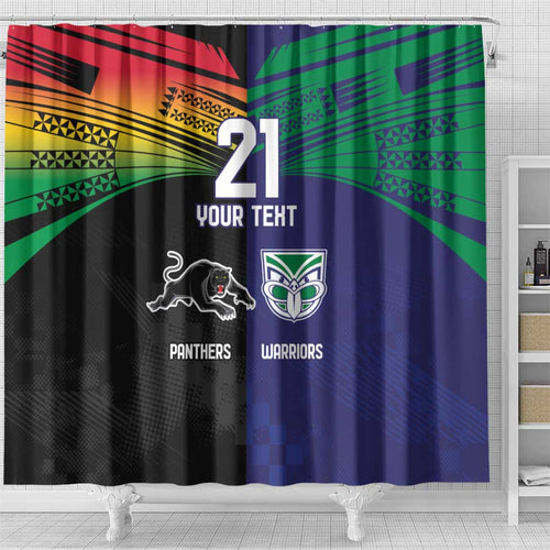 Custom Warriors-Panthers Shower Curtain Together Sporty Style