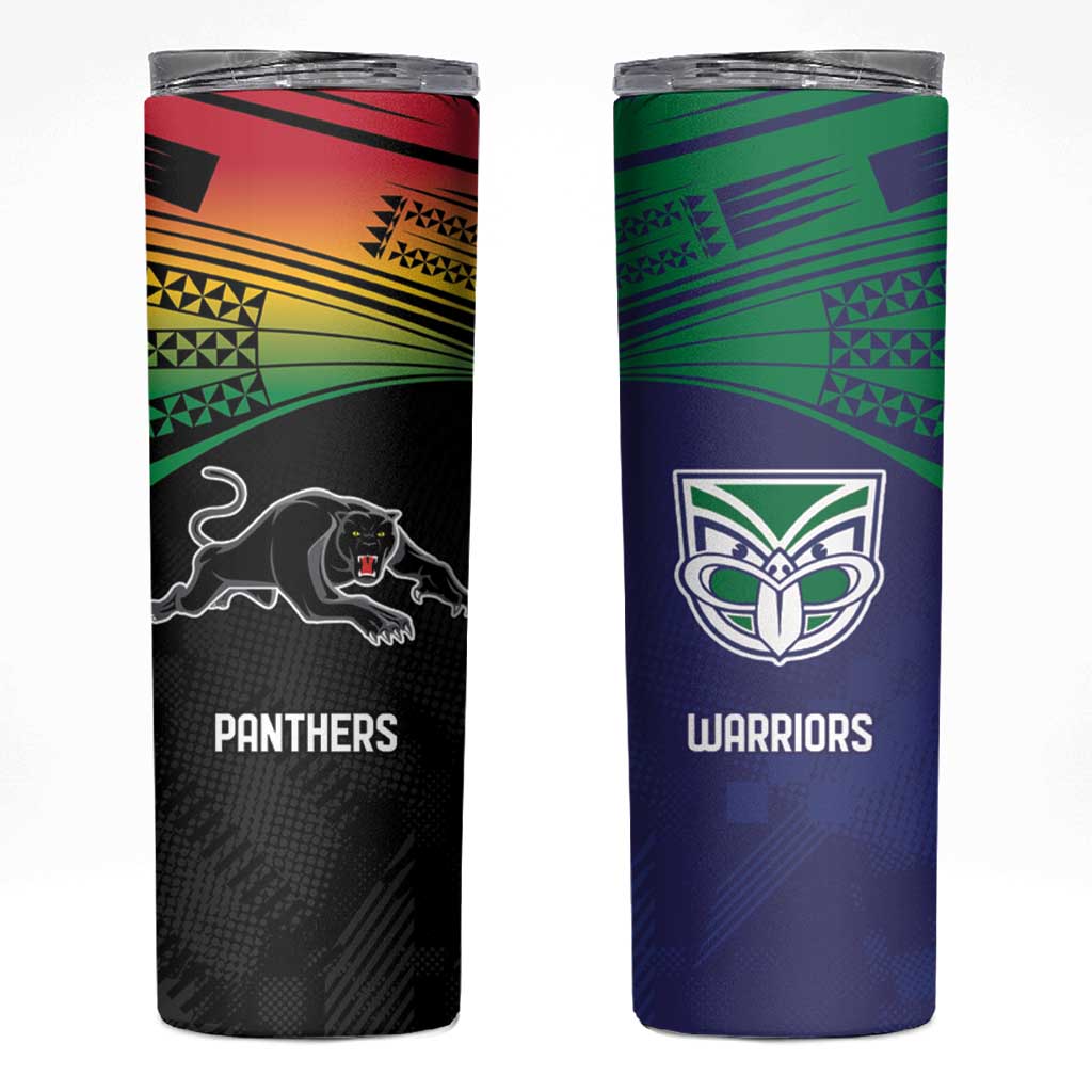 Custom Warriors-Panthers Skinny Tumbler Together Sporty Style