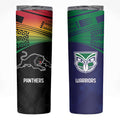 Custom Warriors-Panthers Skinny Tumbler Together Sporty Style