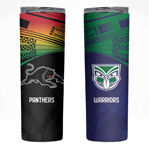 Custom Warriors-Panthers Skinny Tumbler Together Sporty Style