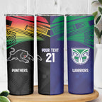 Custom Warriors-Panthers Skinny Tumbler Together Sporty Style
