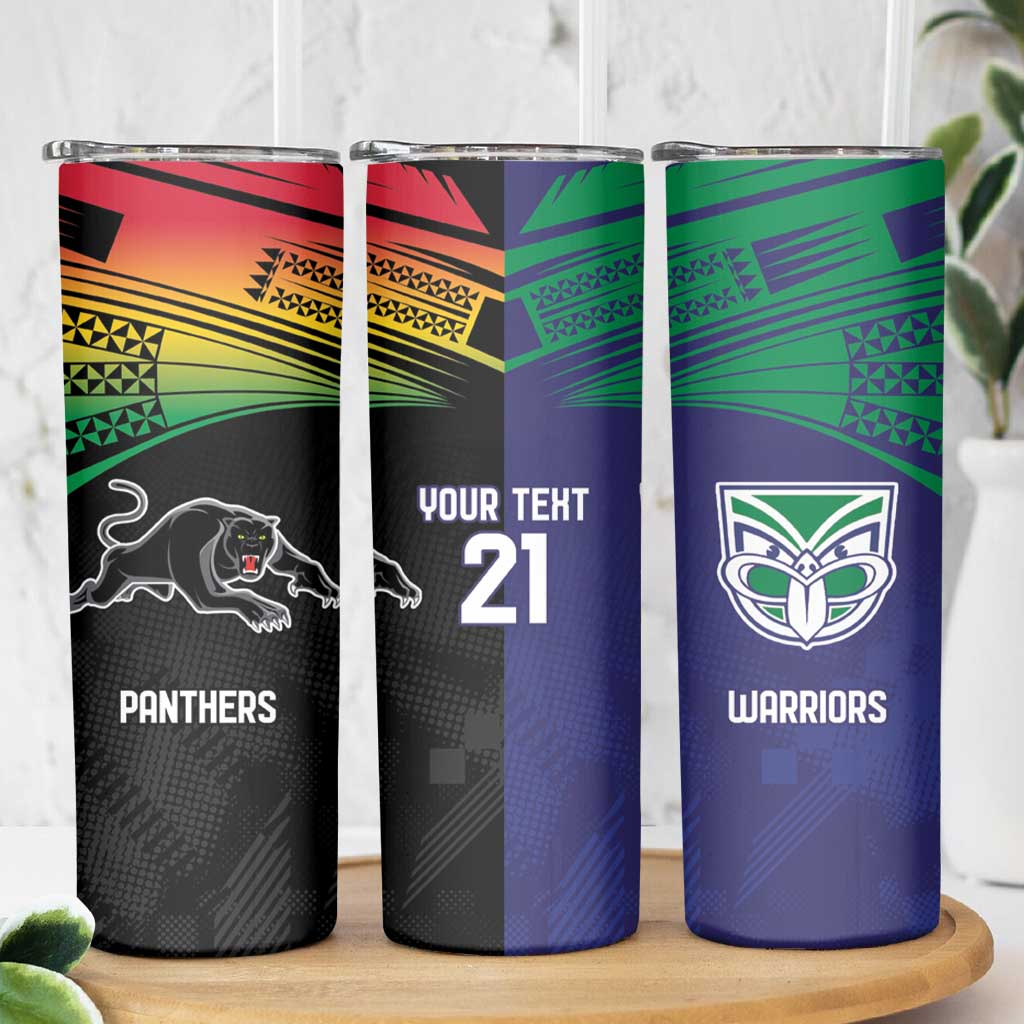 Custom Warriors-Panthers Skinny Tumbler Together Sporty Style