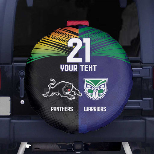 Custom Warriors-Panthers Spare Tire Cover Together Sporty Style