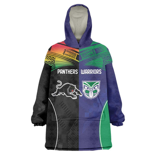 Custom Warriors-Panthers Wearable Blanket Hoodie Together Sporty Style