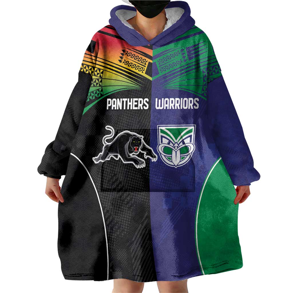 Custom Warriors-Panthers Wearable Blanket Hoodie Together Sporty Style