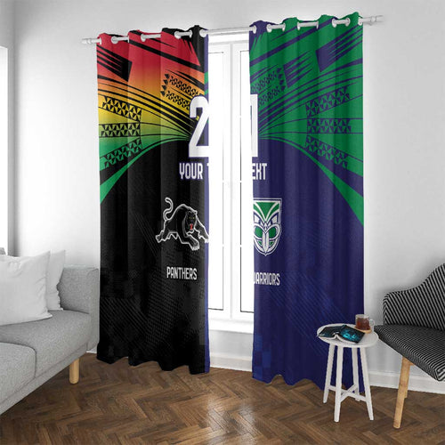 Custom Warriors-Panthers Window Curtain Together Sporty Style