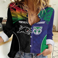Custom Warriors-Panthers Women Casual Shirt Together Sporty Style