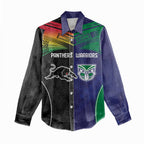 Custom Warriors-Panthers Women Casual Shirt Together Sporty Style