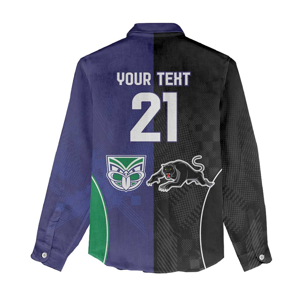 Custom Warriors-Panthers Women Casual Shirt Together Sporty Style