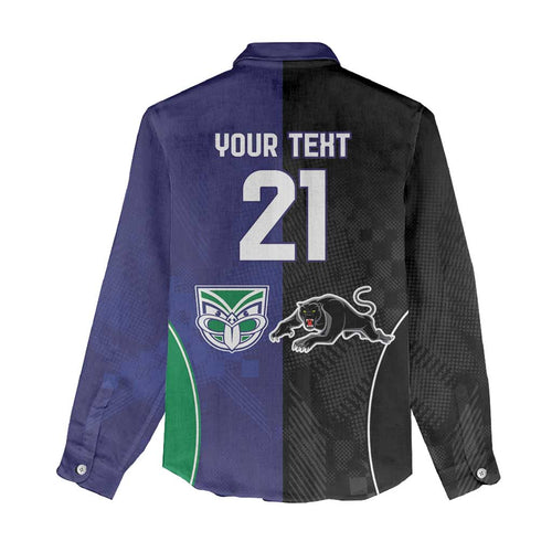 Custom Warriors-Panthers Women Casual Shirt Together Sporty Style