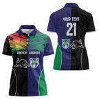 Custom Warriors-Panthers Women Polo Shirt Together Sporty Style