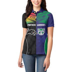 Custom Warriors-Panthers Women Polo Shirt Together Sporty Style