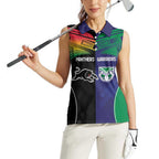 Custom Warriors-Panthers Women Sleeveless Polo Shirt Together Sporty Style
