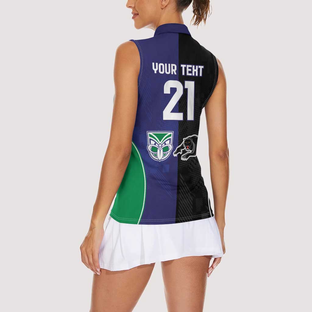 Custom Warriors-Panthers Women Sleeveless Polo Shirt Together Sporty Style
