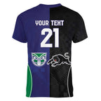 Custom Warriors-Panthers Women V-Neck T-Shirt Together Sporty Style