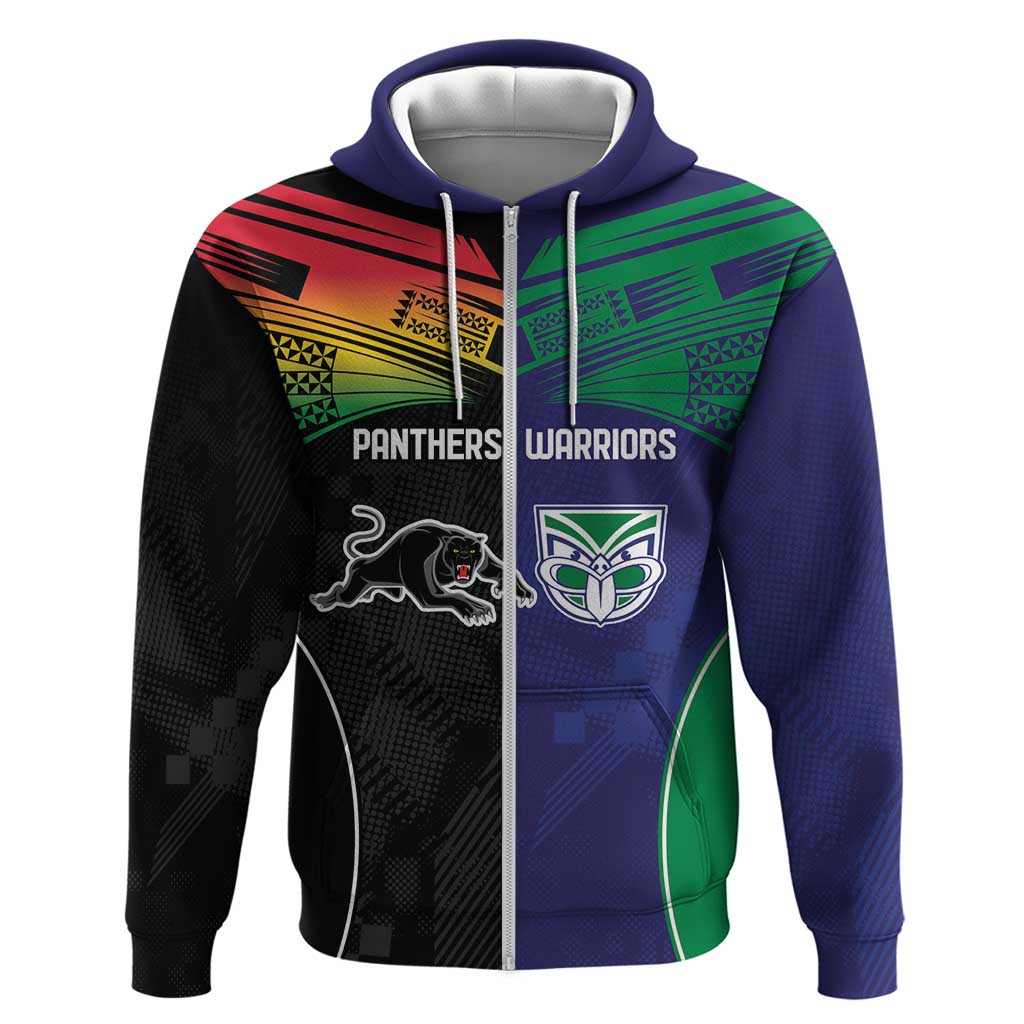 Custom Warriors-Panthers Zip Hoodie Together Sporty Style