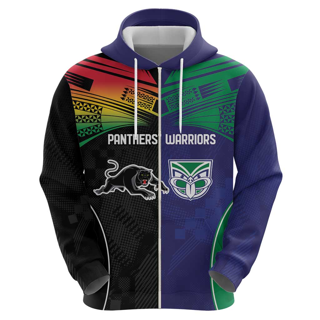 Custom Warriors-Panthers Zip Hoodie Together Sporty Style