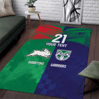 Custom Warriors-Rabbitohs Area Rug Together Sporty Style