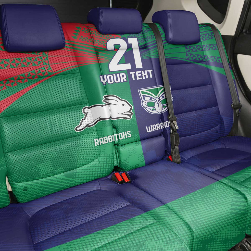 Custom Warriors-Rabbitohs Back Car Seat Cover Together Sporty Style