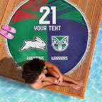 Custom Warriors-Rabbitohs Beach Blanket Together Sporty Style