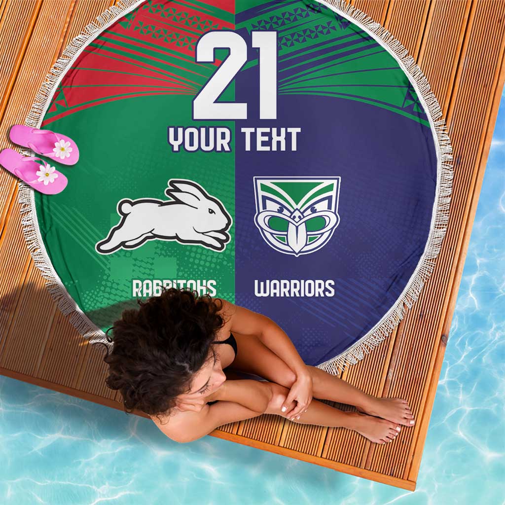 Custom Warriors-Rabbitohs Beach Blanket Together Sporty Style