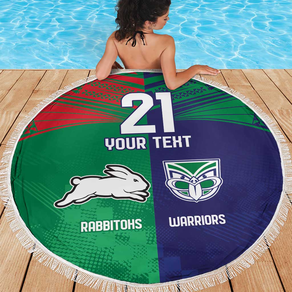 Custom Warriors-Rabbitohs Beach Blanket Together Sporty Style