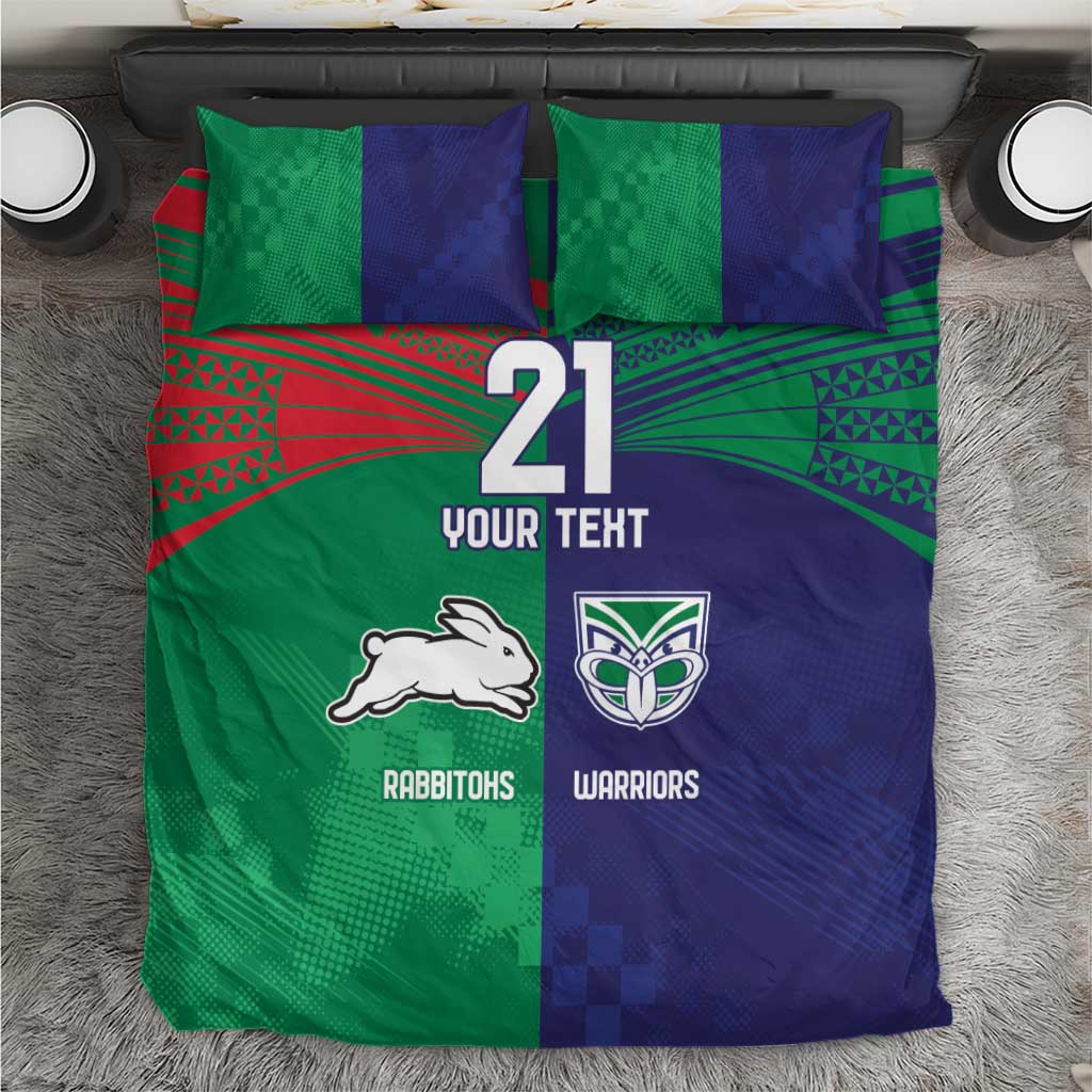 Custom Warriors-Rabbitohs Bedding Set Together Sporty Style