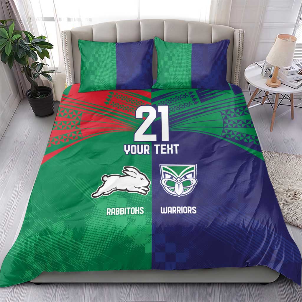 Custom Warriors-Rabbitohs Bedding Set Together Sporty Style