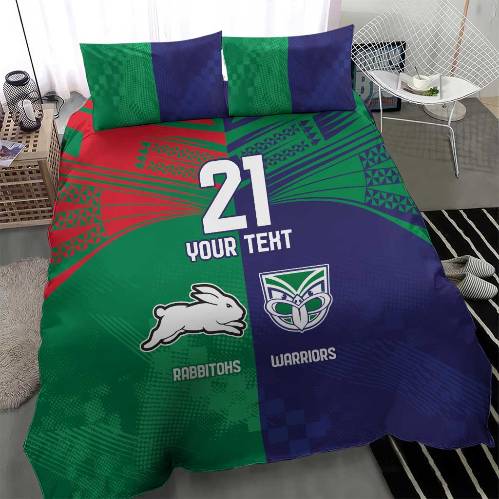 Custom Warriors-Rabbitohs Bedding Set Together Sporty Style