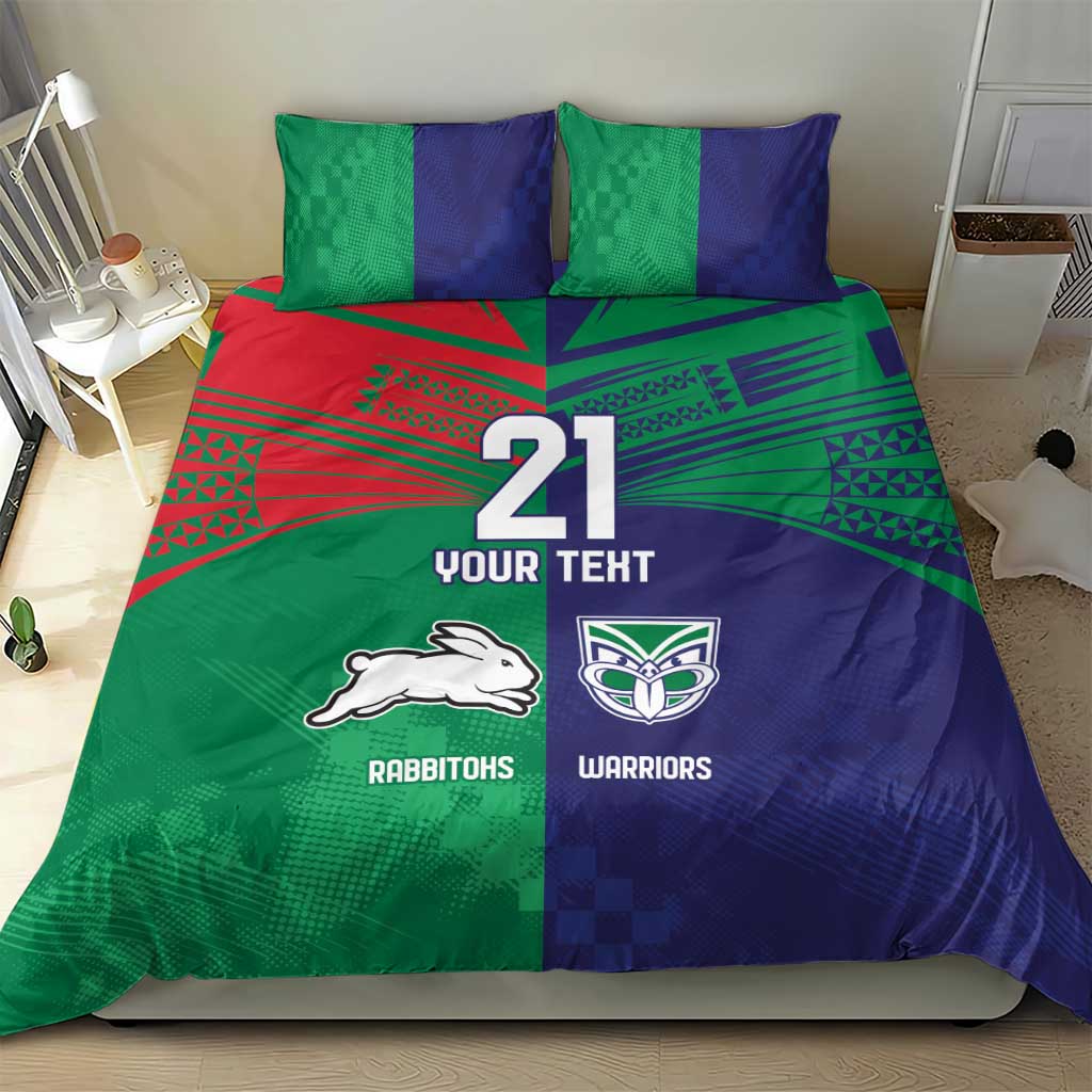Custom Warriors-Rabbitohs Bedding Set Together Sporty Style