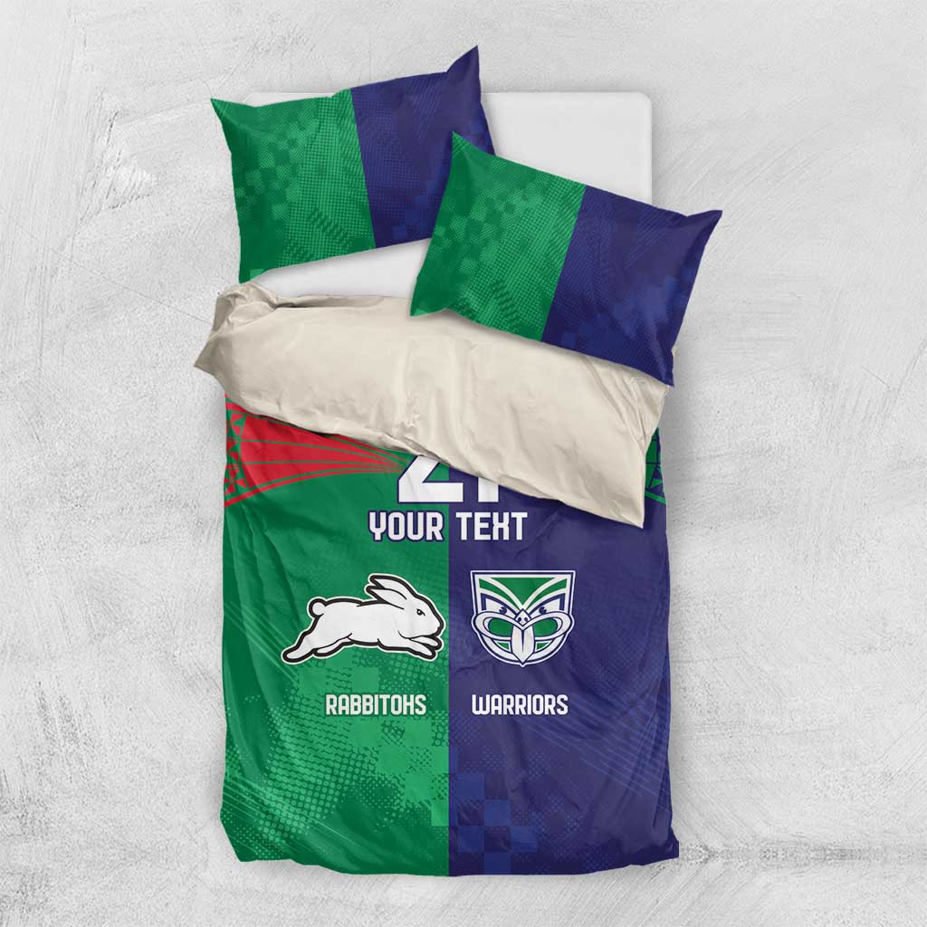 Custom Warriors-Rabbitohs Bedding Set Together Sporty Style
