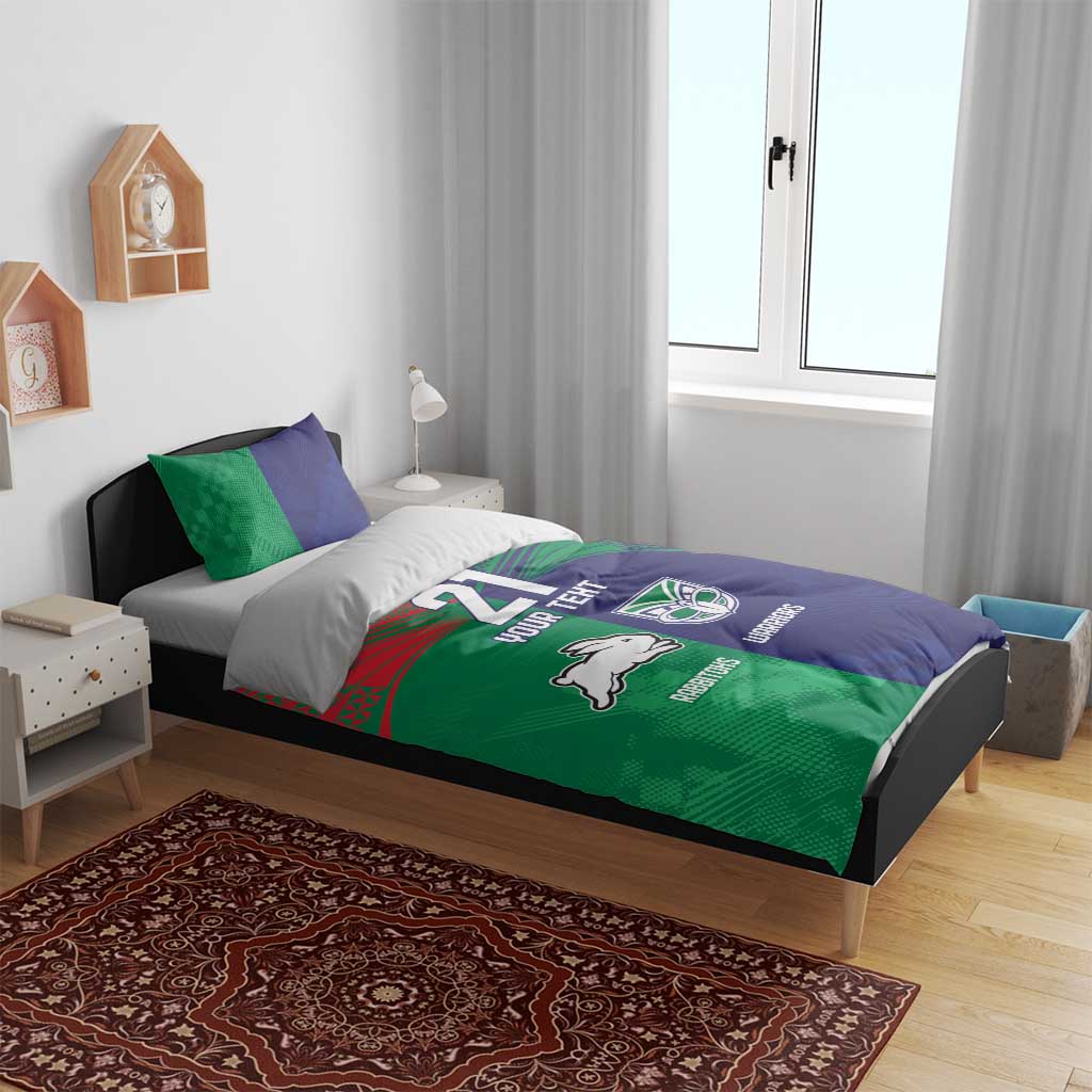 Custom Warriors-Rabbitohs Bedding Set Together Sporty Style