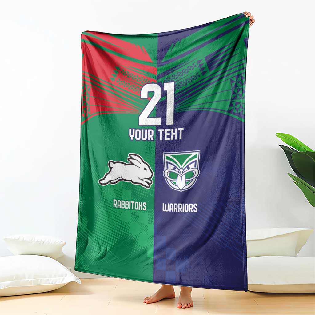 Custom Warriors-Rabbitohs Blanket Together Sporty Style