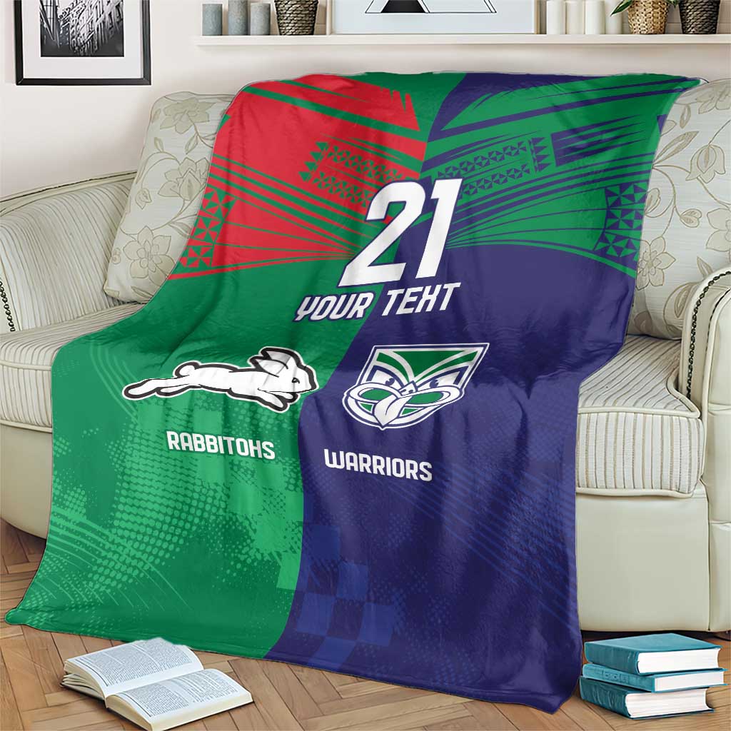 Custom Warriors-Rabbitohs Blanket Together Sporty Style