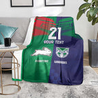 Custom Warriors-Rabbitohs Blanket Together Sporty Style