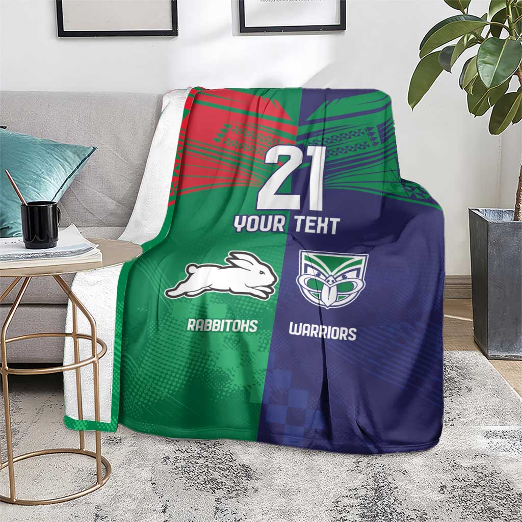 Custom Warriors-Rabbitohs Blanket Together Sporty Style
