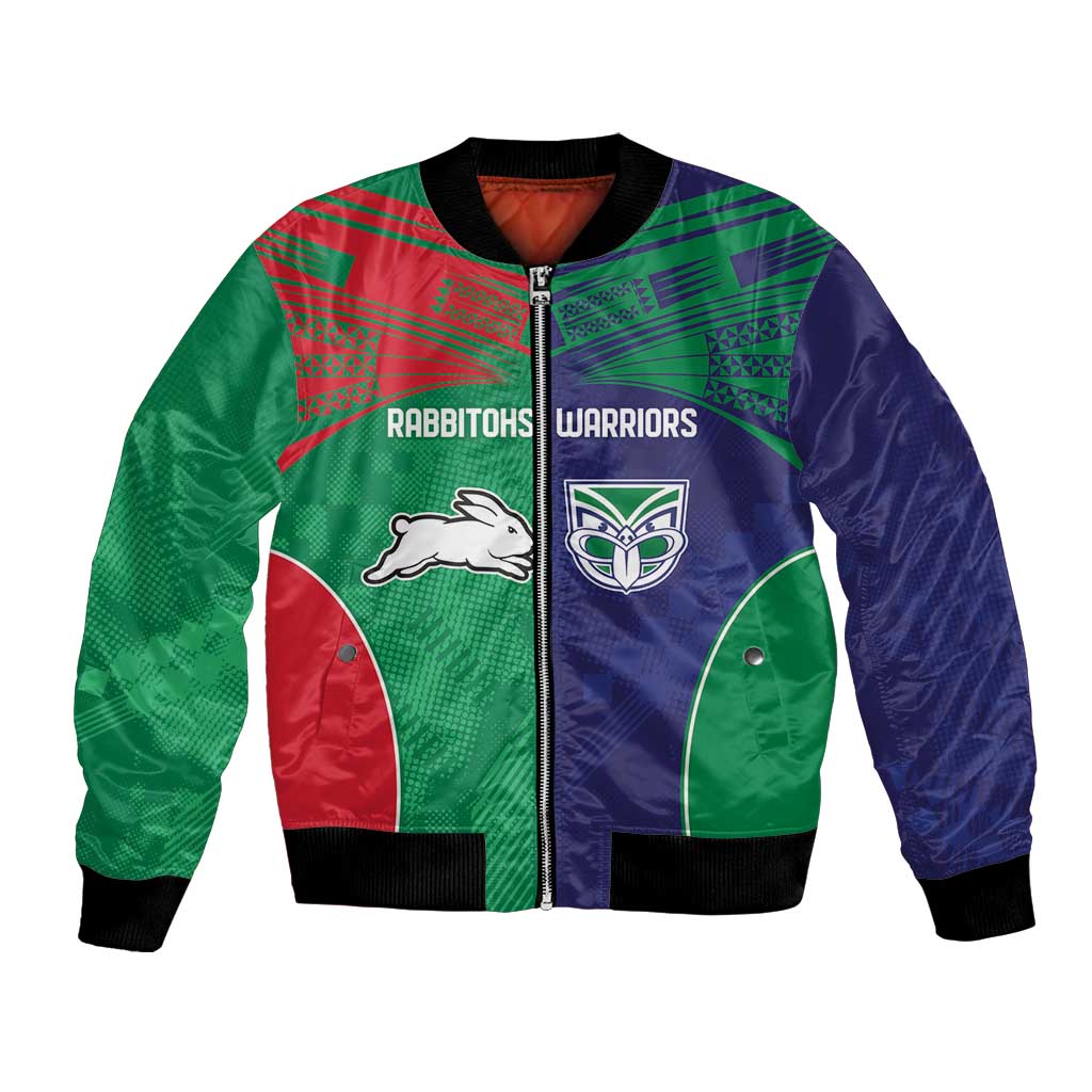 Custom Warriors-Rabbitohs Bomber Jacket Together Sporty Style