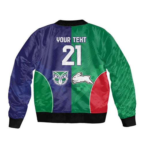 Custom Warriors-Rabbitohs Bomber Jacket Together Sporty Style